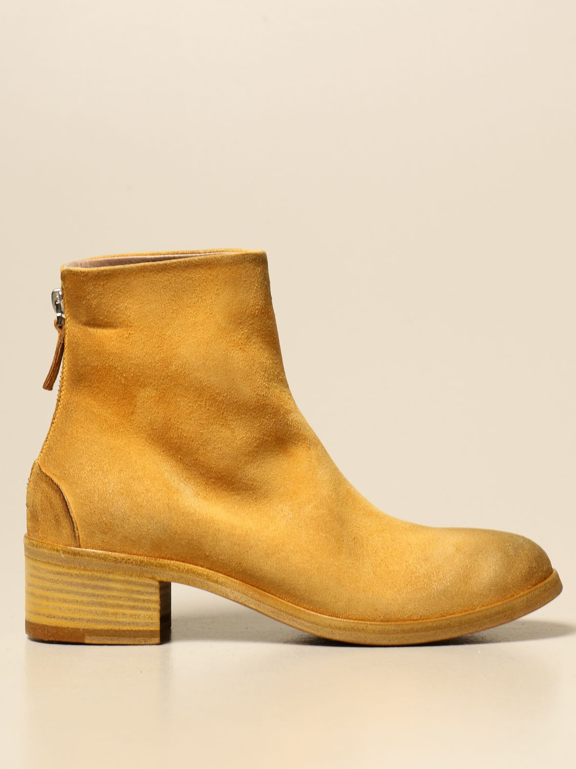 yellow heeled booties