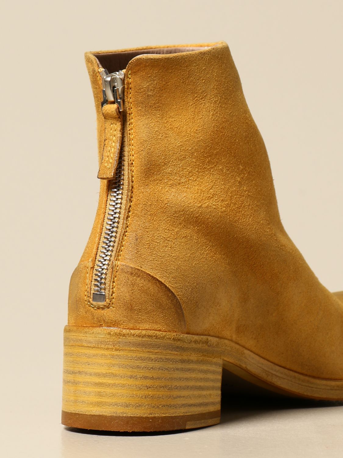 yellow heeled booties