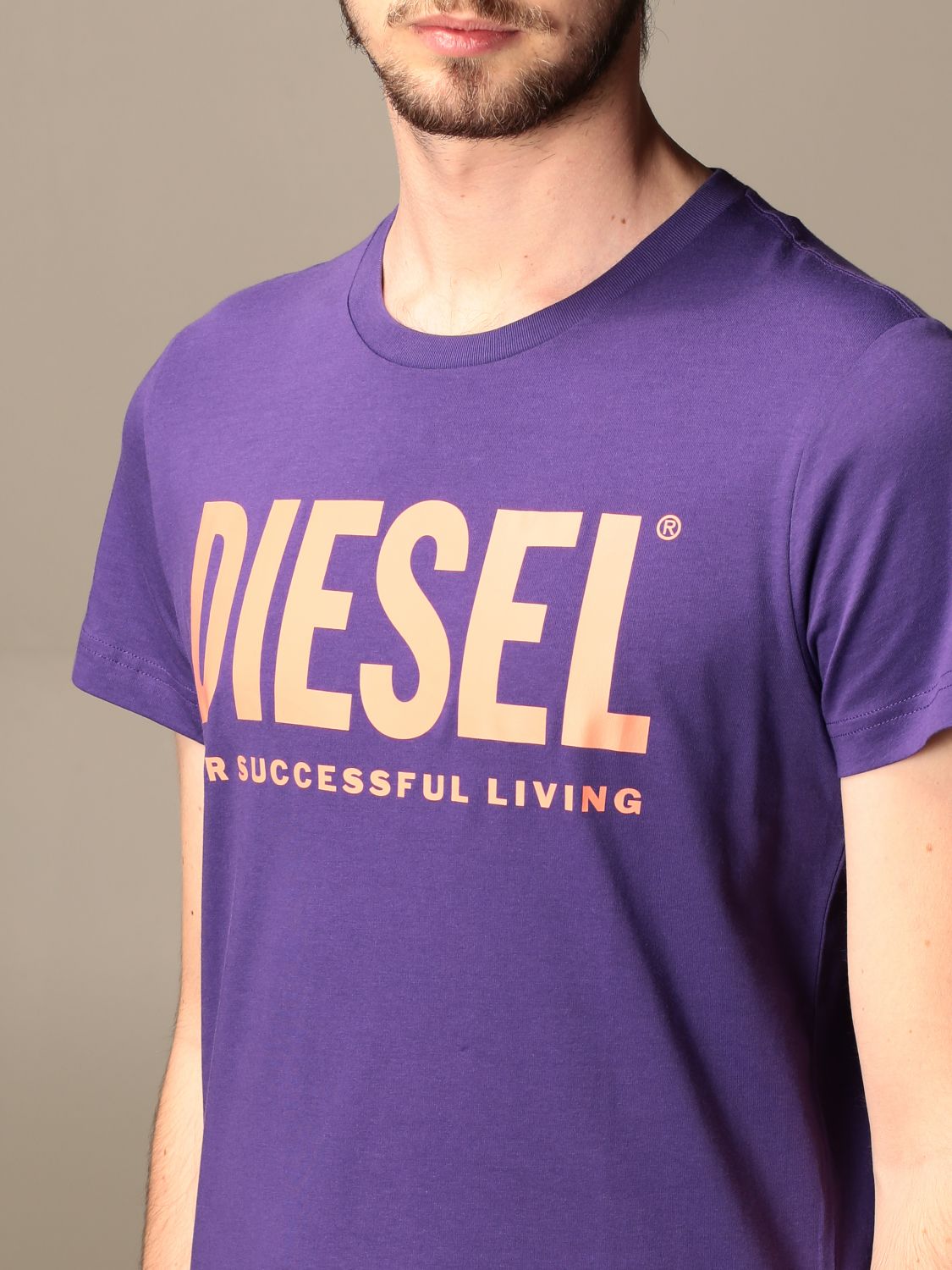 Dieselアウトレット：Tシャツ メンズ バイオレット Tシャツ 00SXED 0AAXJ