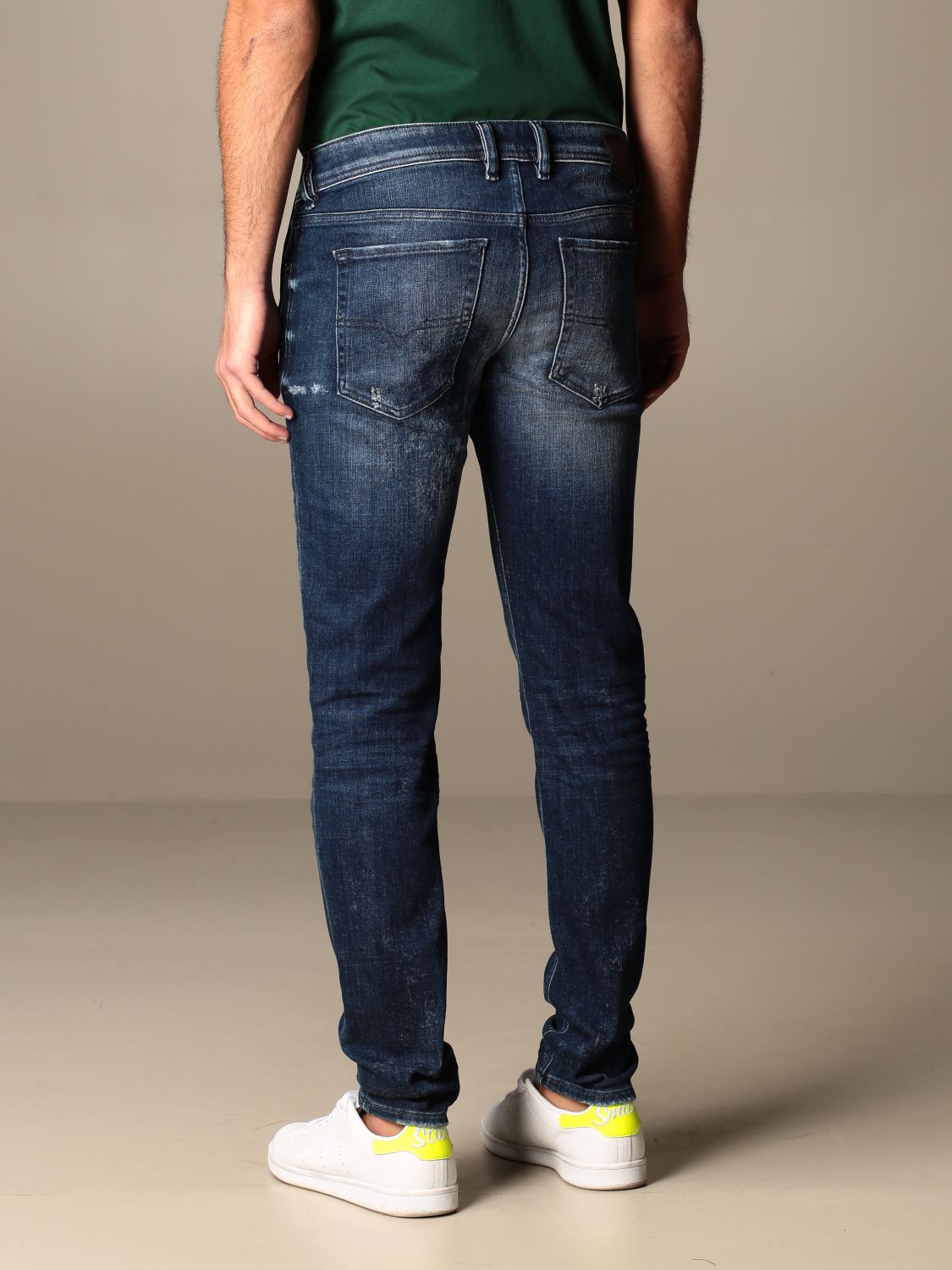 straf toevoegen koppeling DIESEL: jeans in used denim with tears - Denim | Diesel jeans 00SWJE 009JM  online on GIGLIO.COM