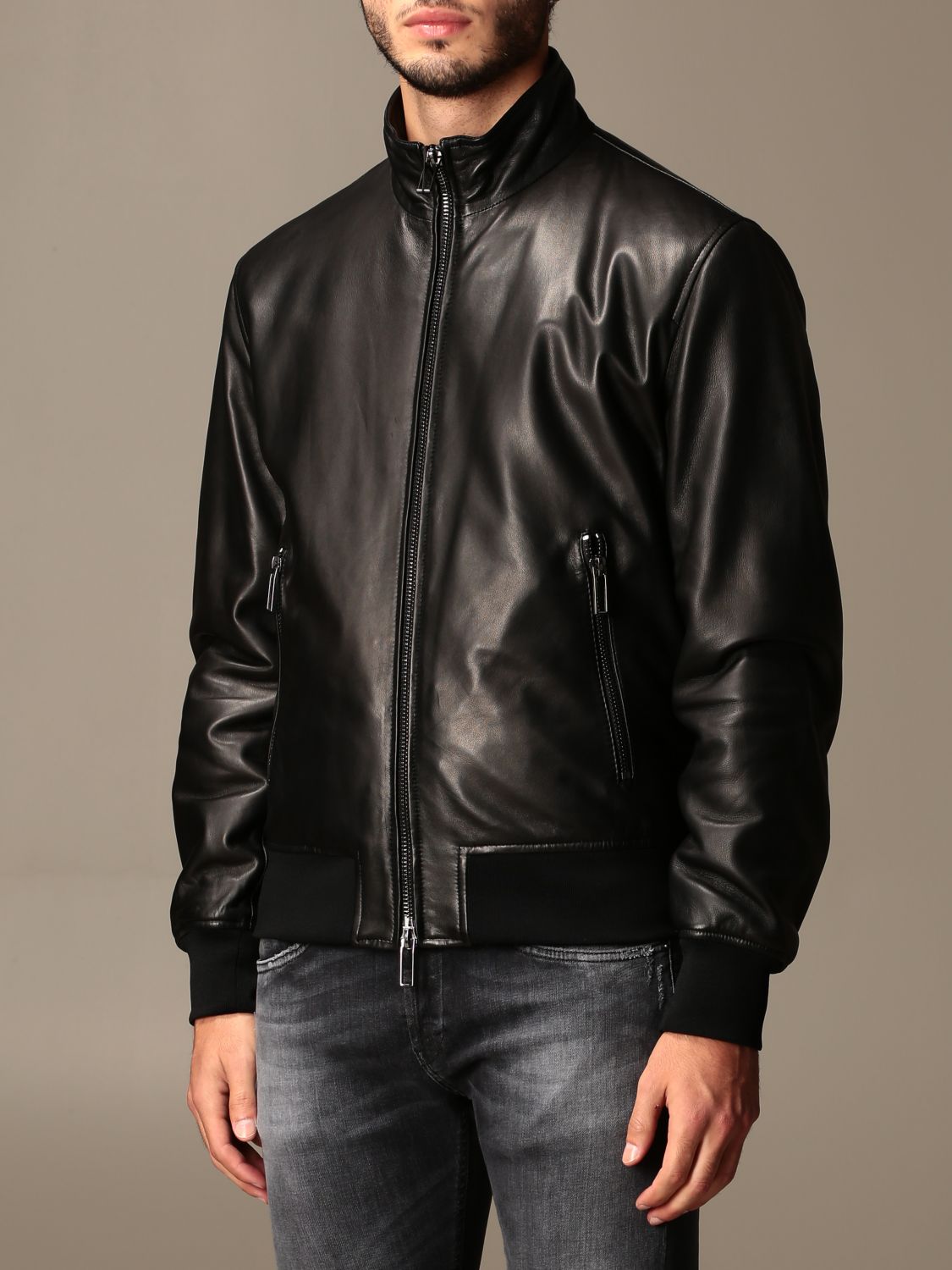 EMPORIO ARMANI: jacket with zip - Black | Jacket Emporio Armani 91B52P ...