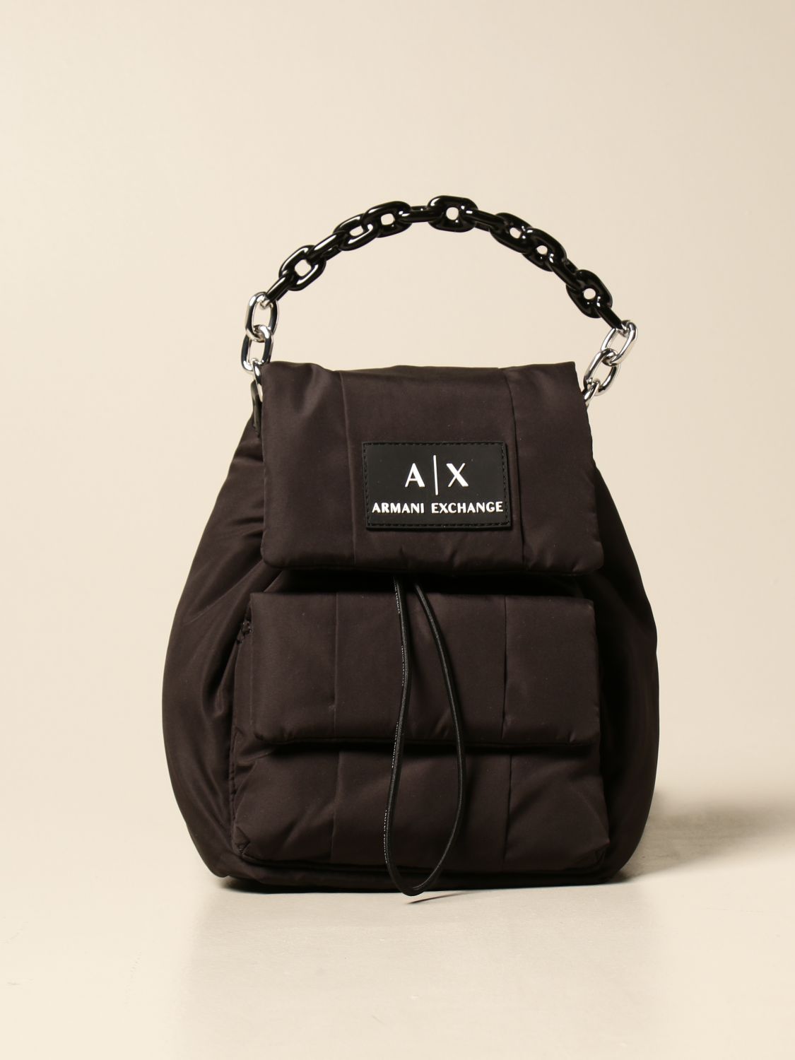 ARMANI EXCHANGE: backpack in padded nylon - Black | Armani Exchange backpack  942668 0A841 online on 