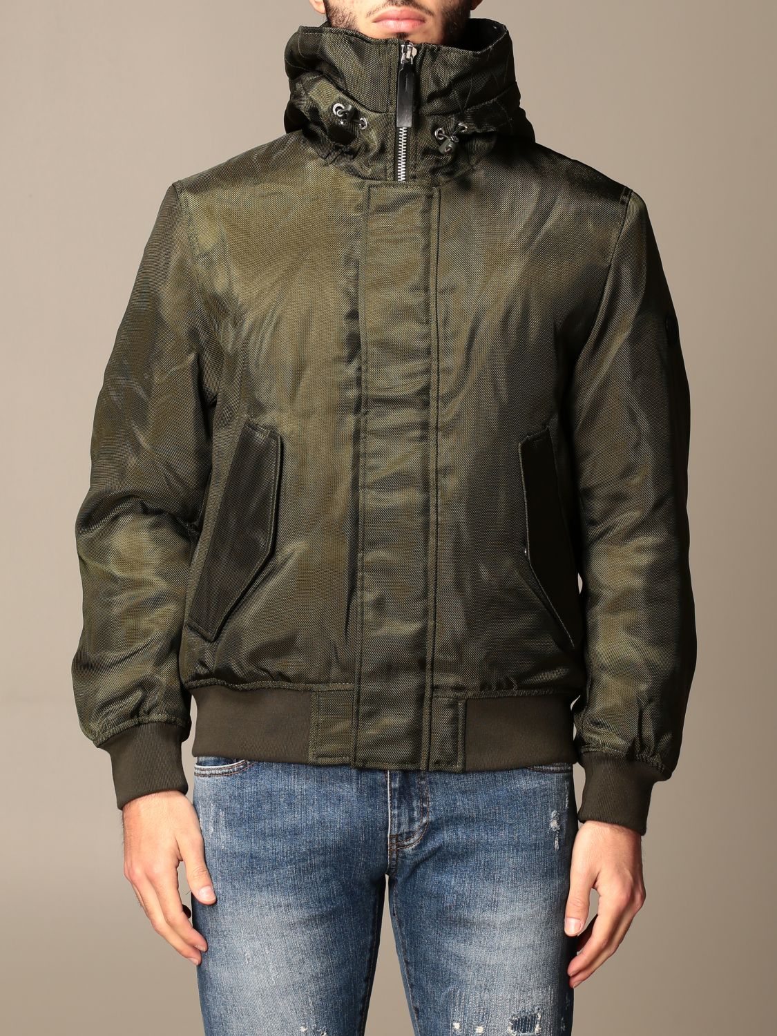 ARMANI EXCHANGE: hooded jacket - Green | Armani Exchange jacket 6HZB37  ZNNQZ online on 
