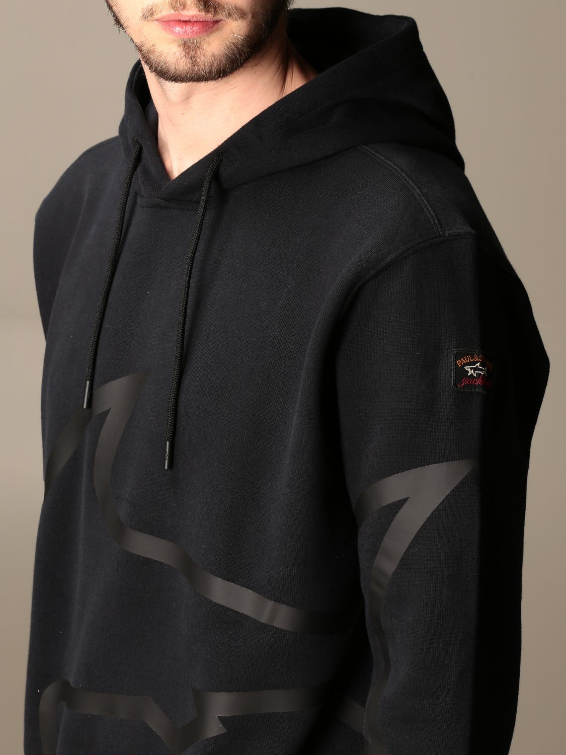 paul and shark hoodie black