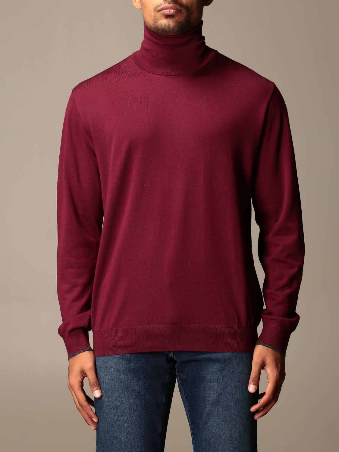 PAUL & SHARK: wool turtleneck - Burgundy | Paul & Shark sweater ...