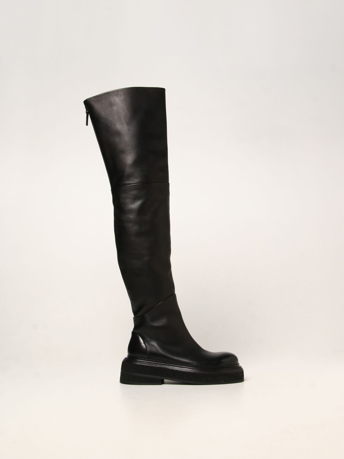 Marsèll Outlet: Zuccone boot in calfskin - Black | Marsèll boots ...