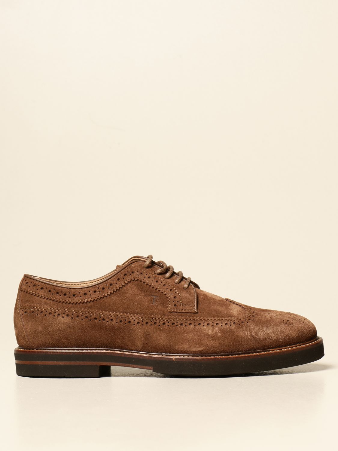 Tod's Outlet: brogue shoes for man - Brown | Tod's brogue shoes ...