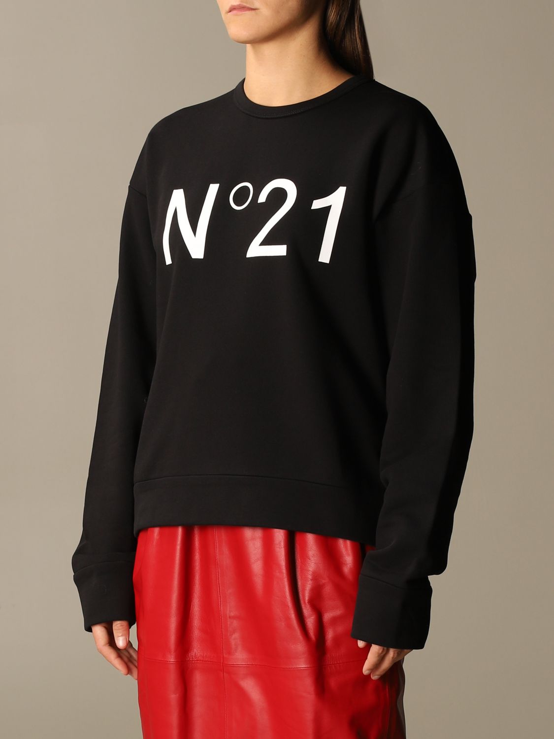 N° 21: N ° 21 sweatshirt logo Black | N° 21 E021 6313 online on GIGLIO.COM