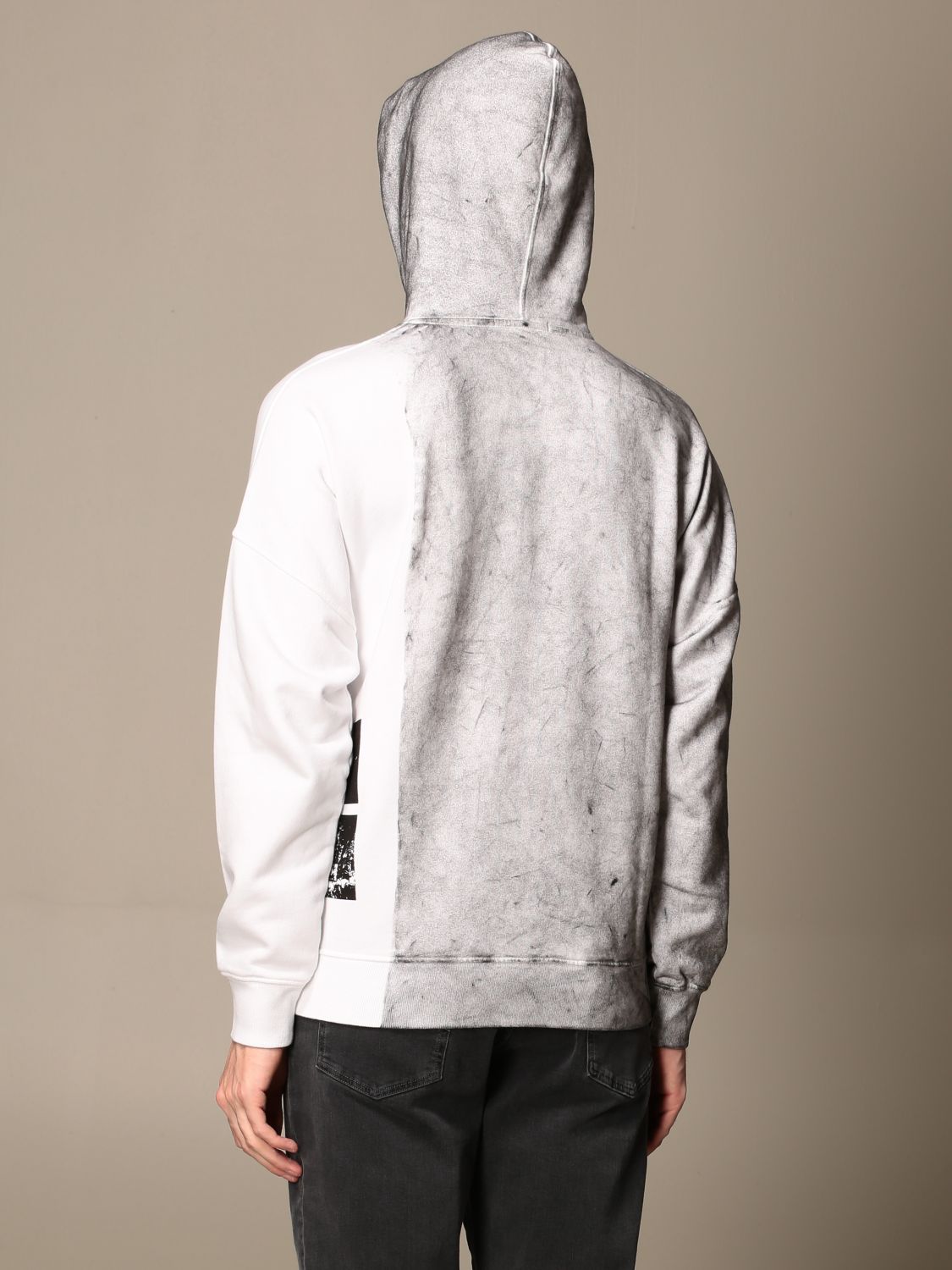 STONE ISLAND: hooded sweatshirt with logo print | Sweatshirt Stone ...