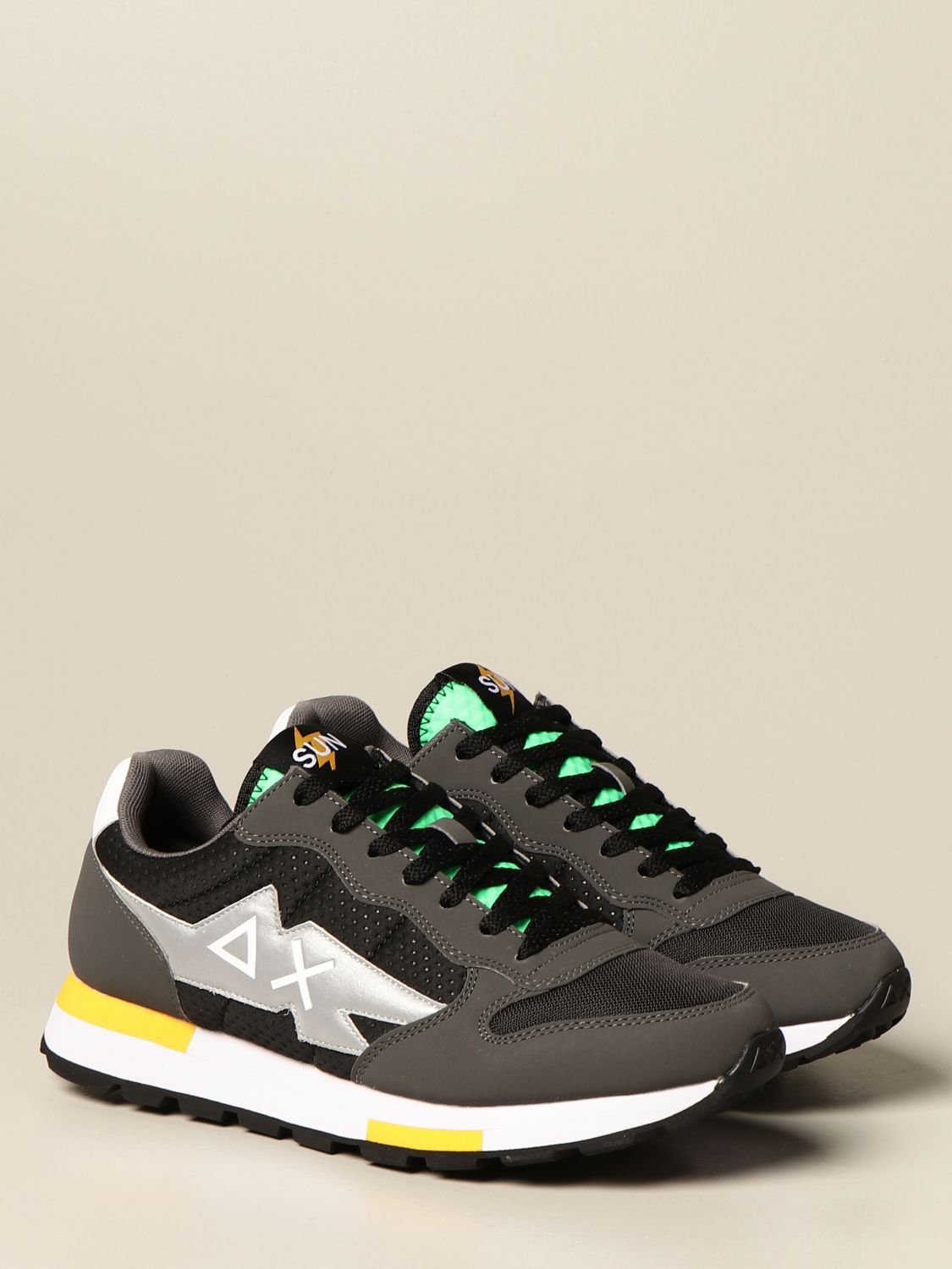 SUN 68: sneakers in synthetic leather and fabric with logo | Sneakers ...