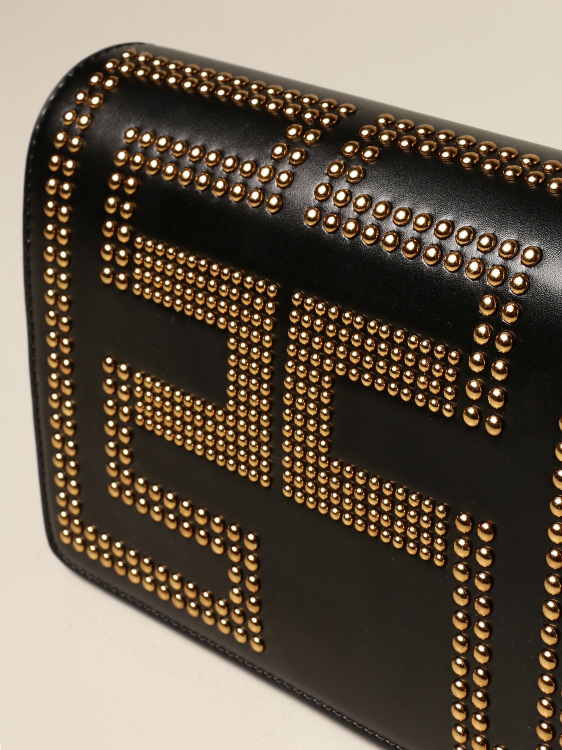 ELISABETTA FRANCHI: bag in synthetic leather with studs - Black | Handbag  Elisabetta Franchi BS91A 07E2 GIGLIO.COM