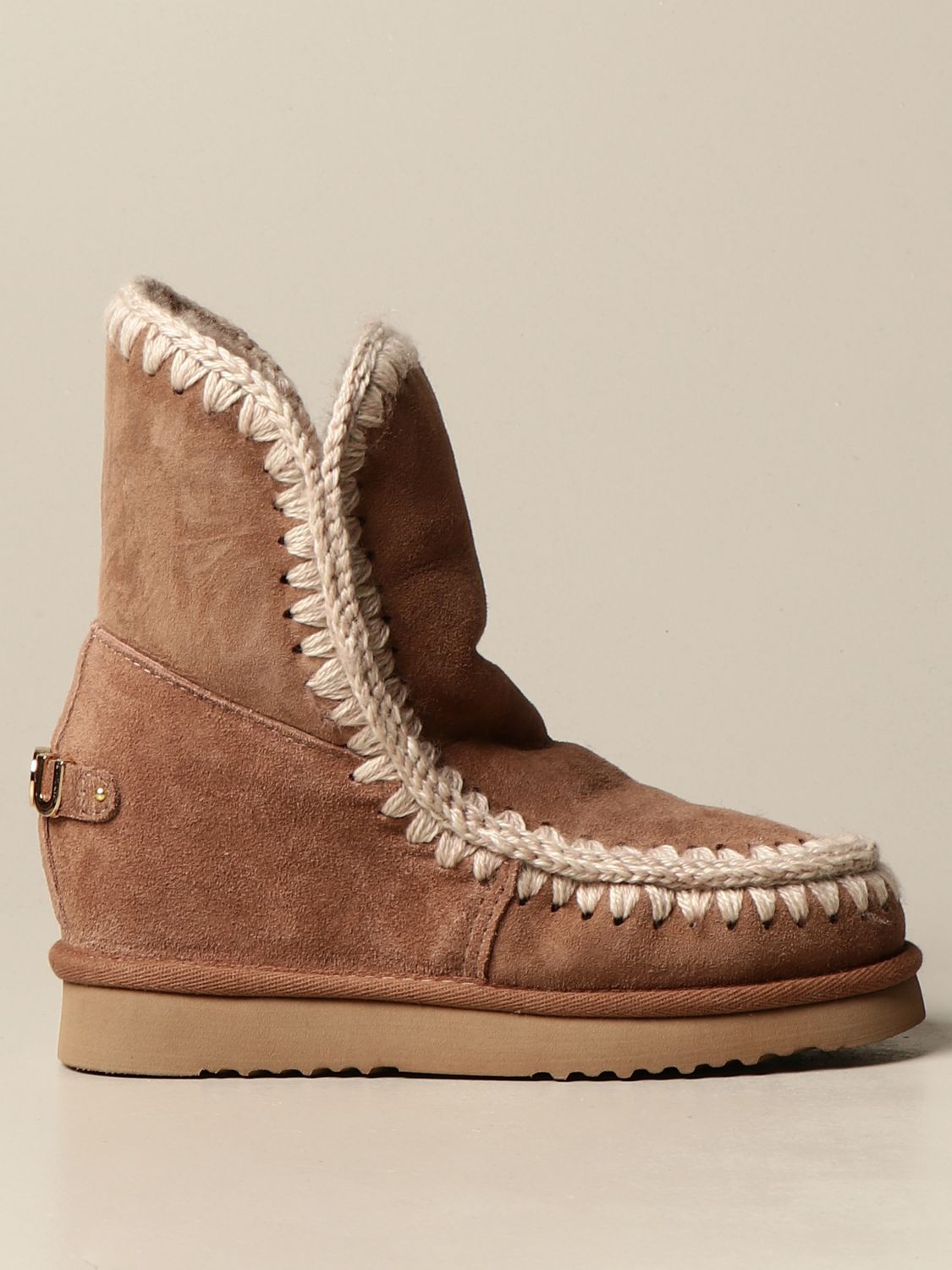 hierro recurso Brote MOU: Inner Wedge ankle boot in sheepskin - Brown | Mou boots MU.FW121013A  online on GIGLIO.COM