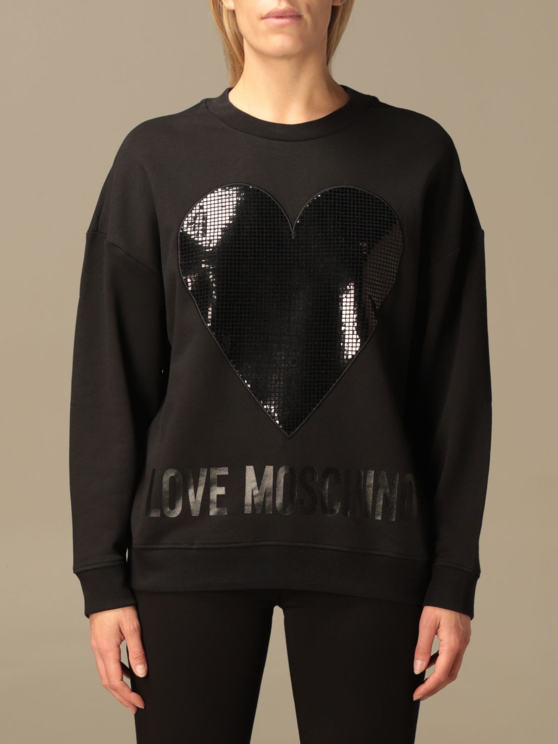 LOVE MOSCHINO: crewneck sweatshirt with 