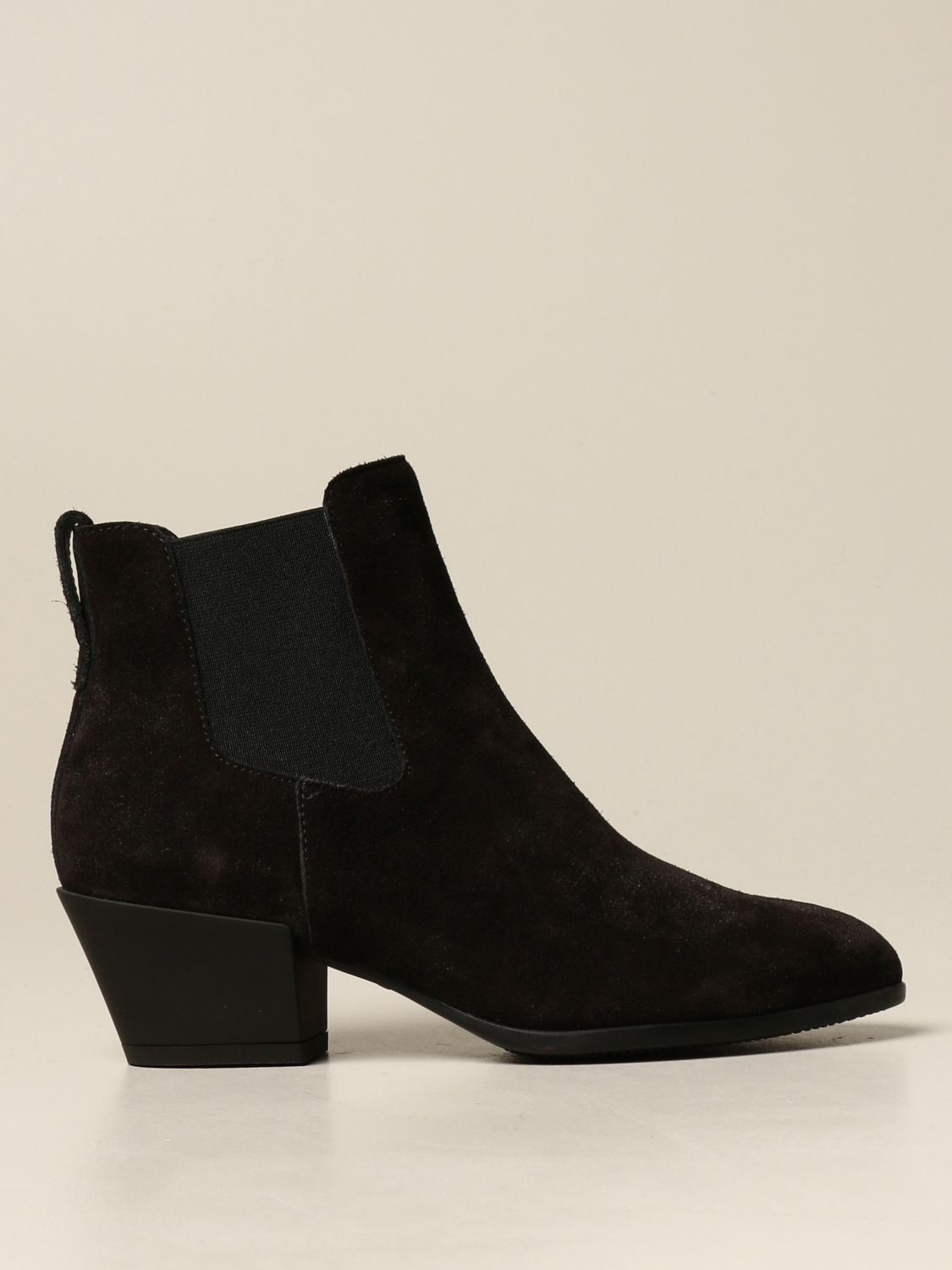 Hogan Outlet: Stivaletto Chelsea H401 in camoscio | Stivaletti Hogan Donna  Nero | Stivaletti Hogan HXW4010W890 O4J GIGLIO.COM