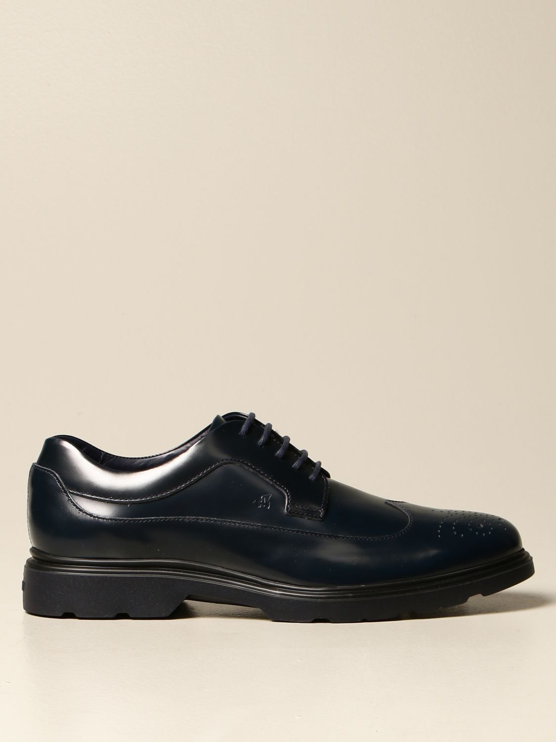 Hogan Outlet: H393 in brushed leather | Brogue Shoes Men Navy | Brogue Shoes HXM3930BH70 7J7 GIGLIO.COM