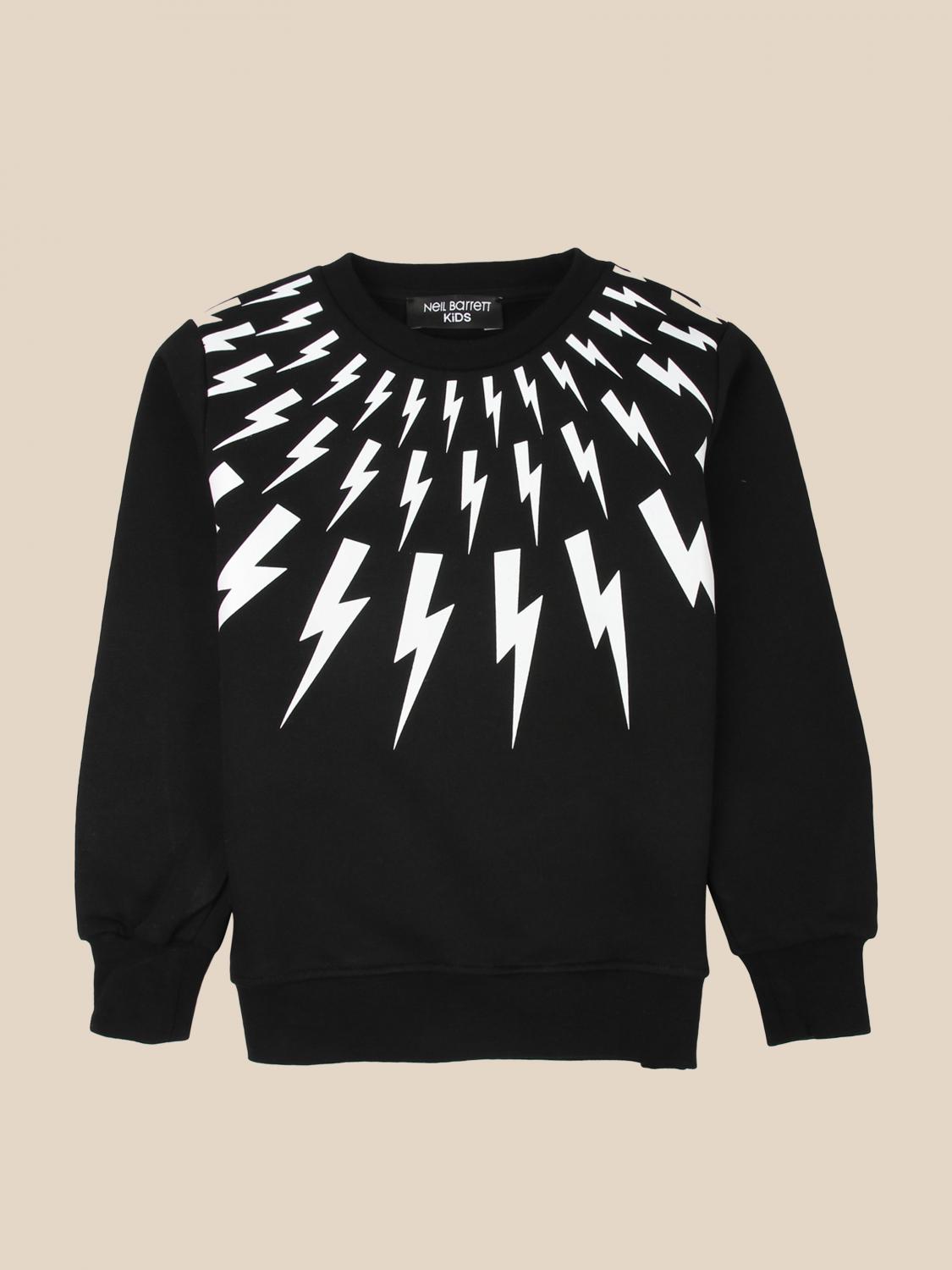 NEIL BARRETT: sweatshirt with lightning print - Black | Neil