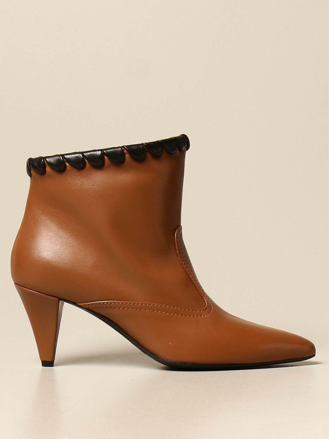leather flat ankle boots womens