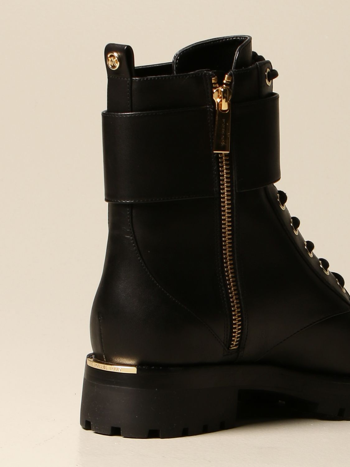 michael kors black leather ankle boots