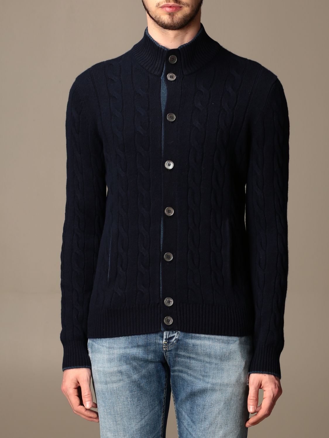 GRAN SASSO: cardigan for men - Blue | Gran Sasso cardigan 2313815572 ...