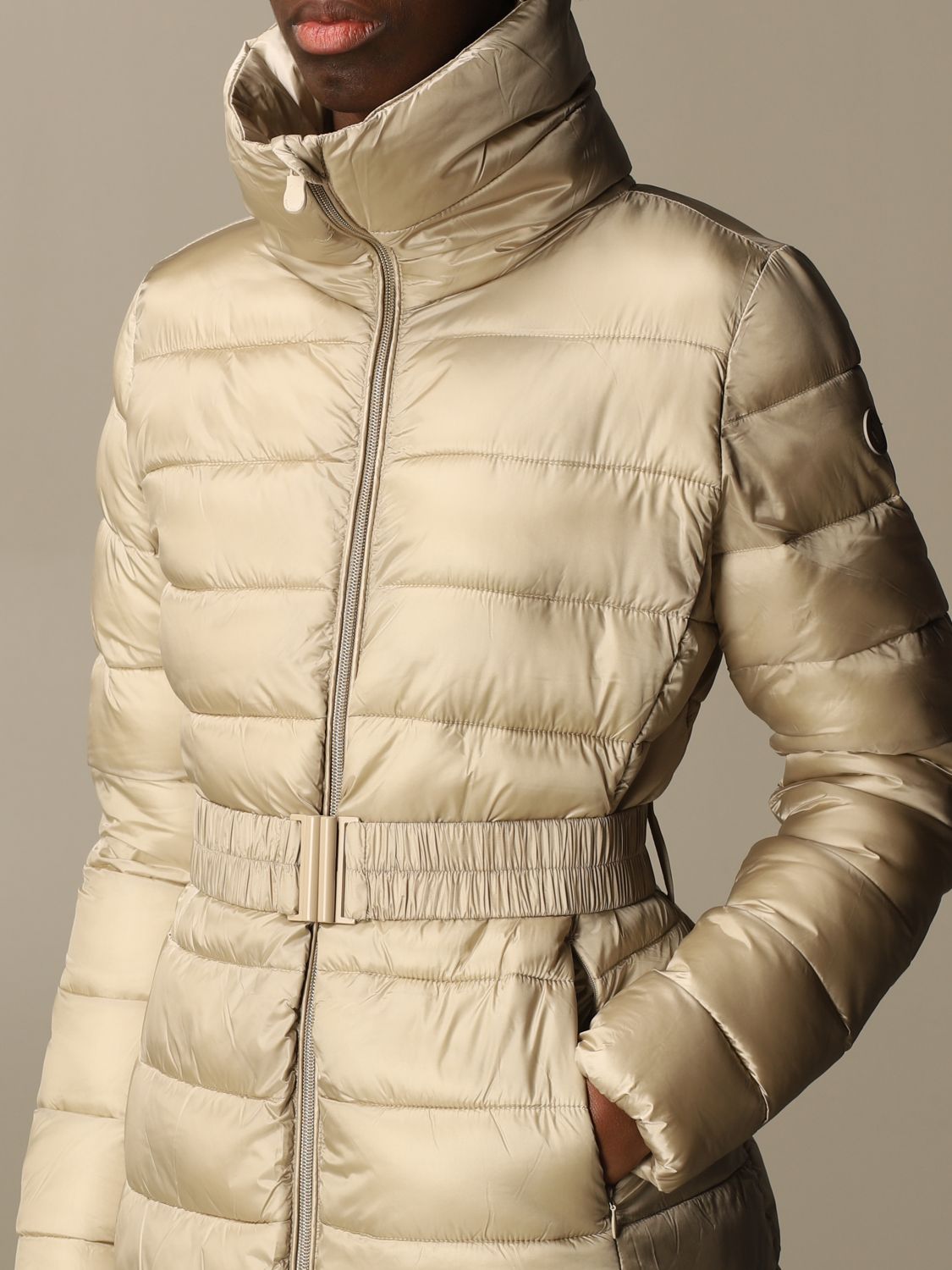 down jacket with belt