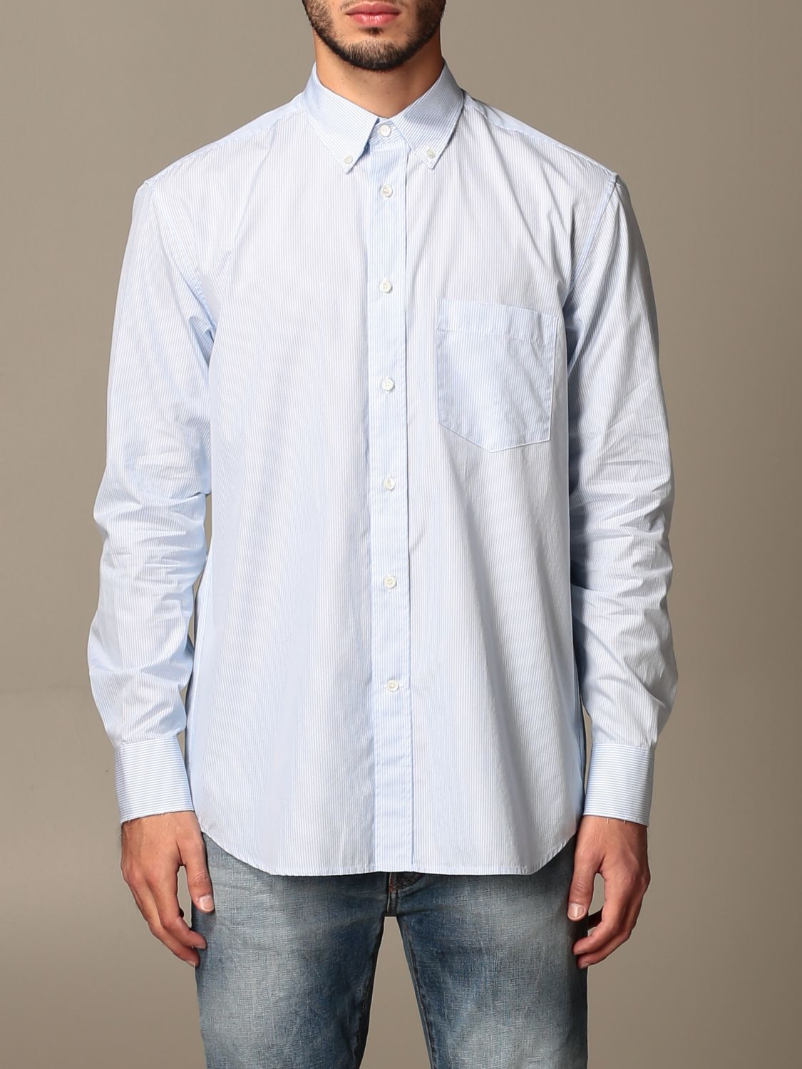 Mauro Grifoni Outlet: basic shirt with long sleeves - Blue | Mauro