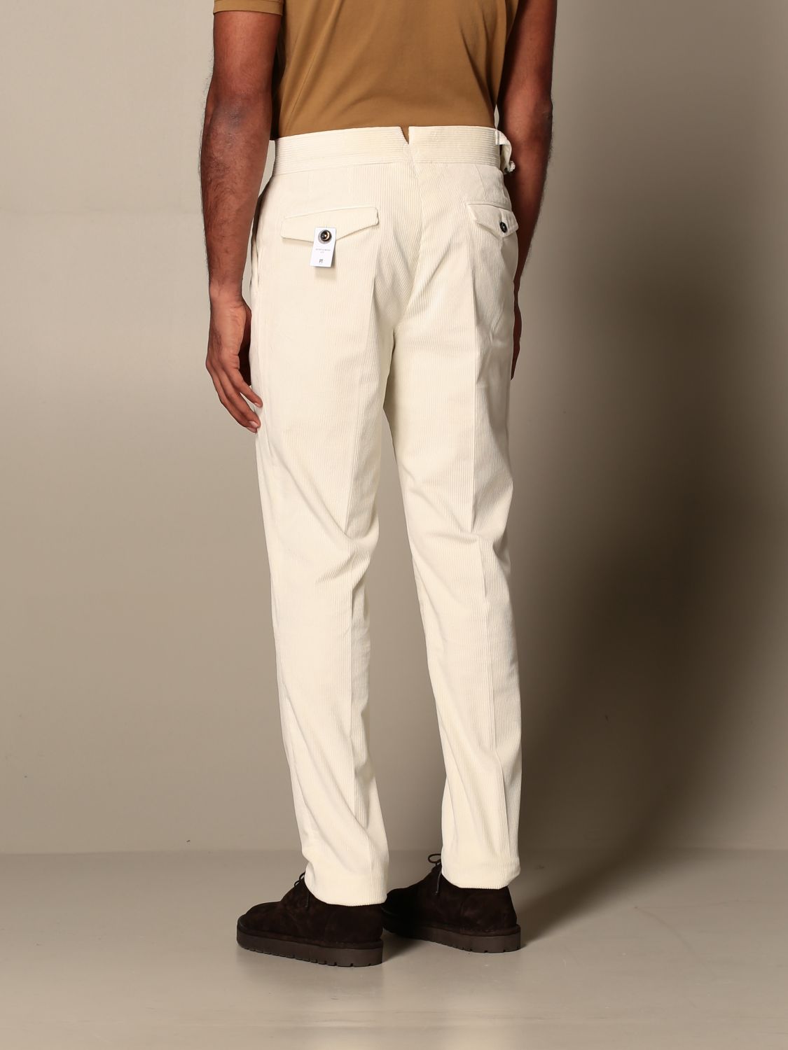 Pt Outlet: Pantalone classico a costine - Bianco | Pantalone Pt  COGS21ZK0CL2 PG91 GIGLIO.COM