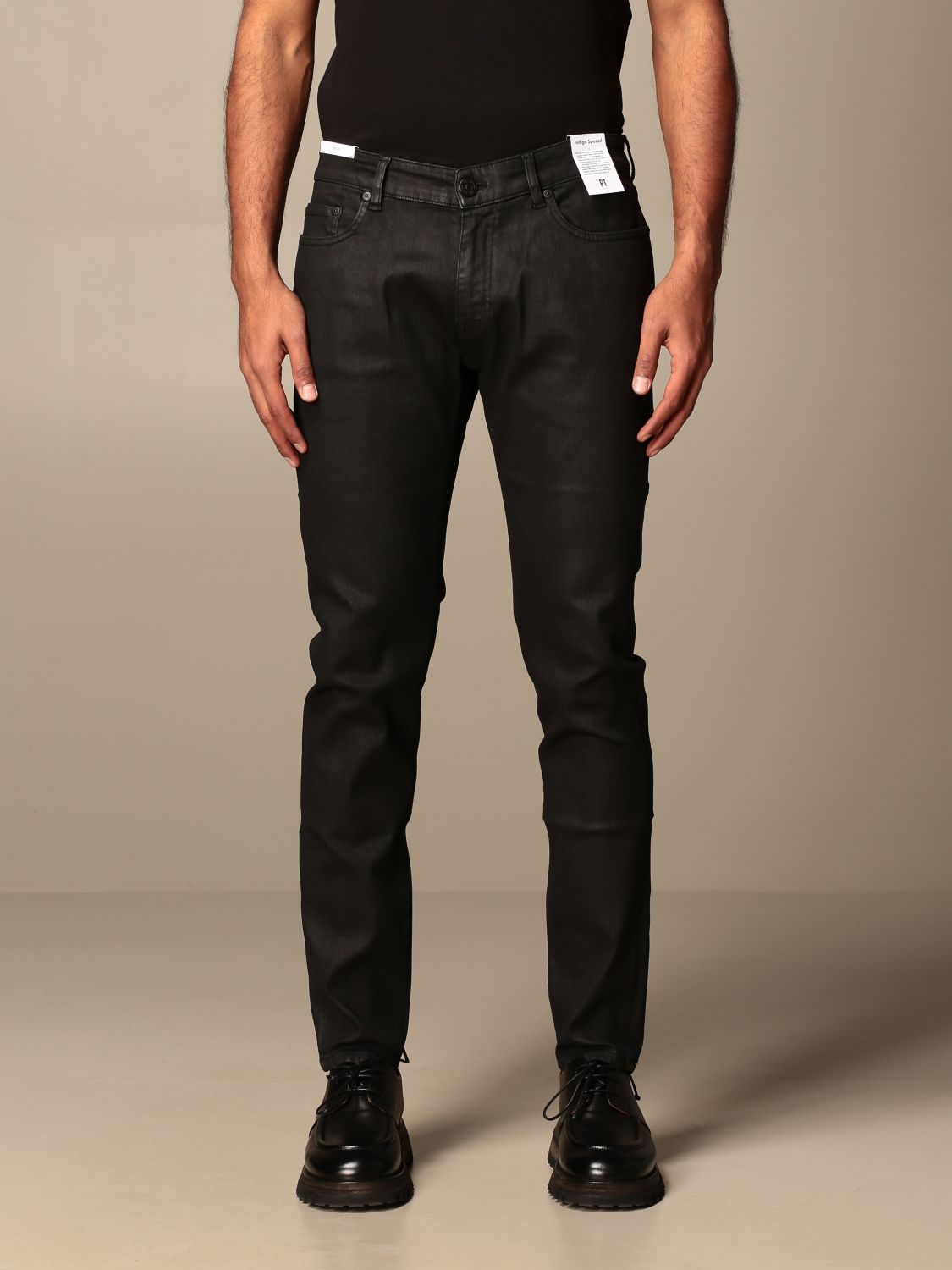 men's coated denim jeans