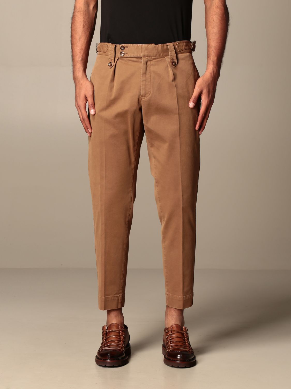 Pt Torino Outlet: Pt trousers with belt loops and buttons - Beige