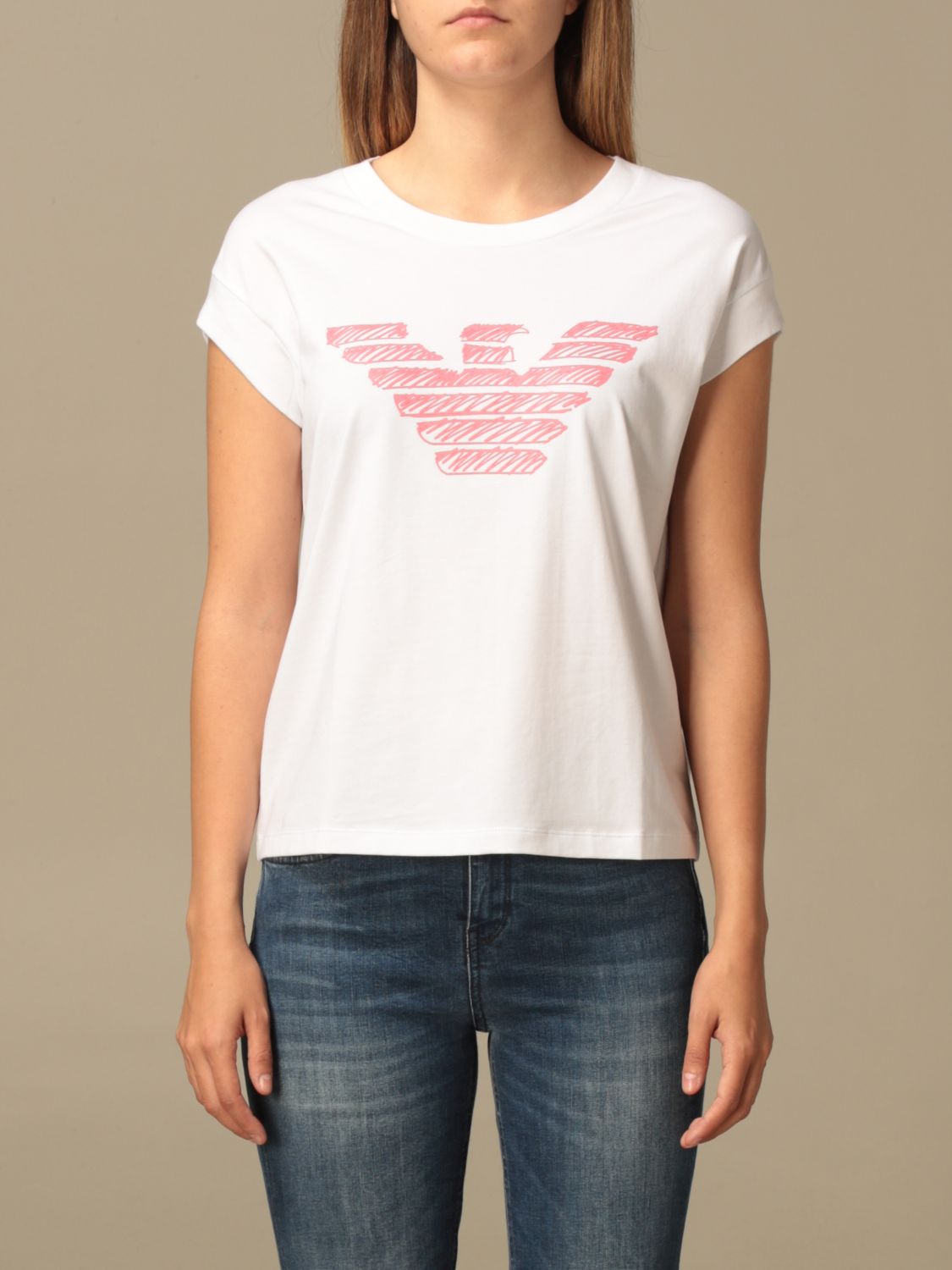 EMPORIO ARMANI Outlet T shirt women White EMPORIO ARMANI t