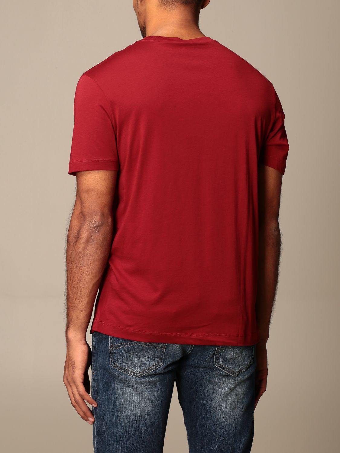 red armani shirt