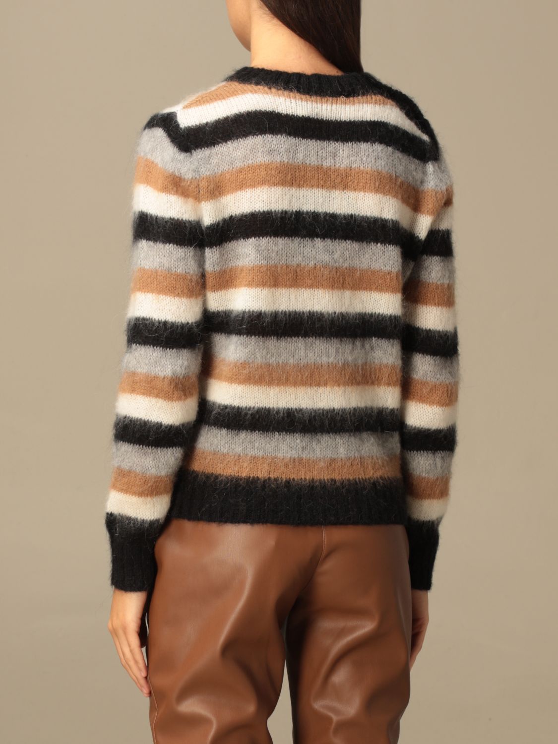 camel striped sweater