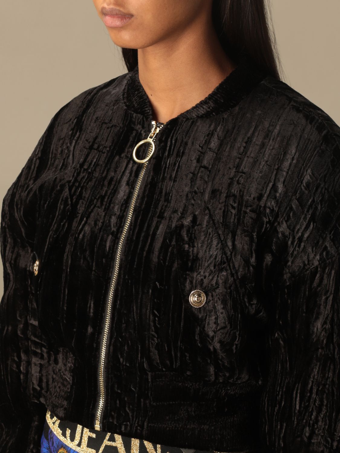 versace black bomber jacket