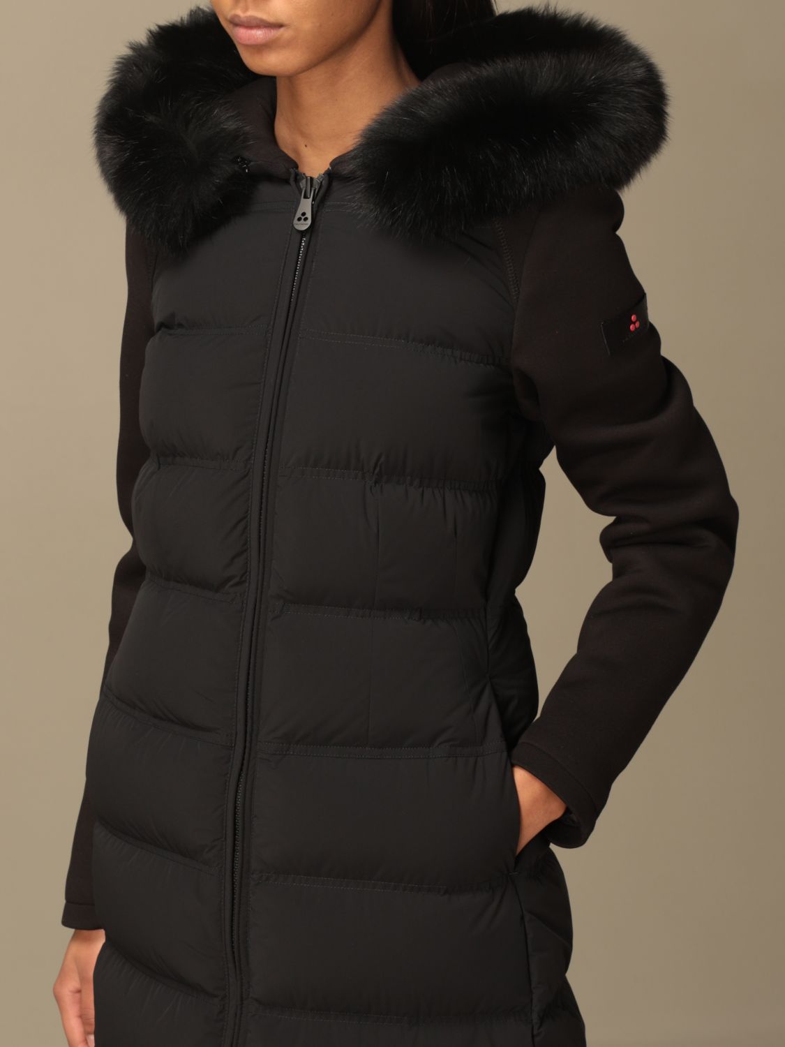 PEUTEREY: down jacket with hood - Black | Jacket Peuterey PED3284 ...