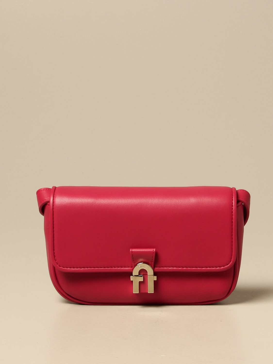 FURLA: Cozy bag / pouch in nappa leather - Red | Belt Bag Furla EBD9EVK ...