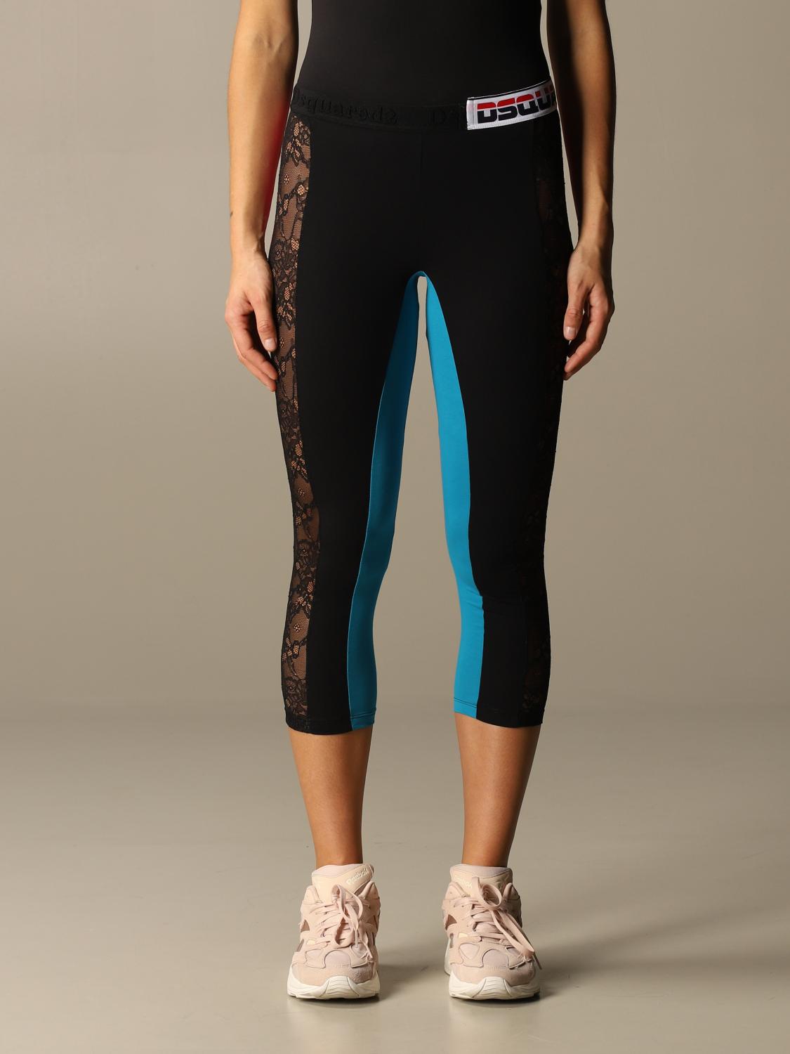Dsquared2 Outlet: Leggings con dettaglio in pizzo | Pantalone Dsquared2  Donna Fuxia | Pantalone Dsquared2 D8N473370 GIGLIO.COM
