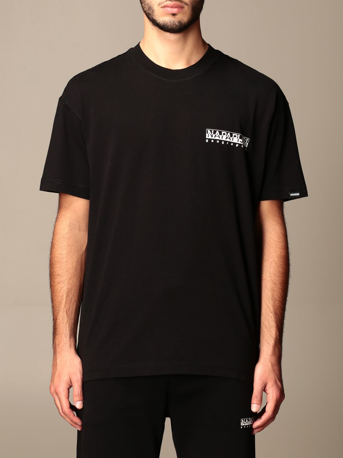 NAPAPIJRI: T-shirt with logo - Black | NP0A4EJG0411 online on GIGLIO.COM