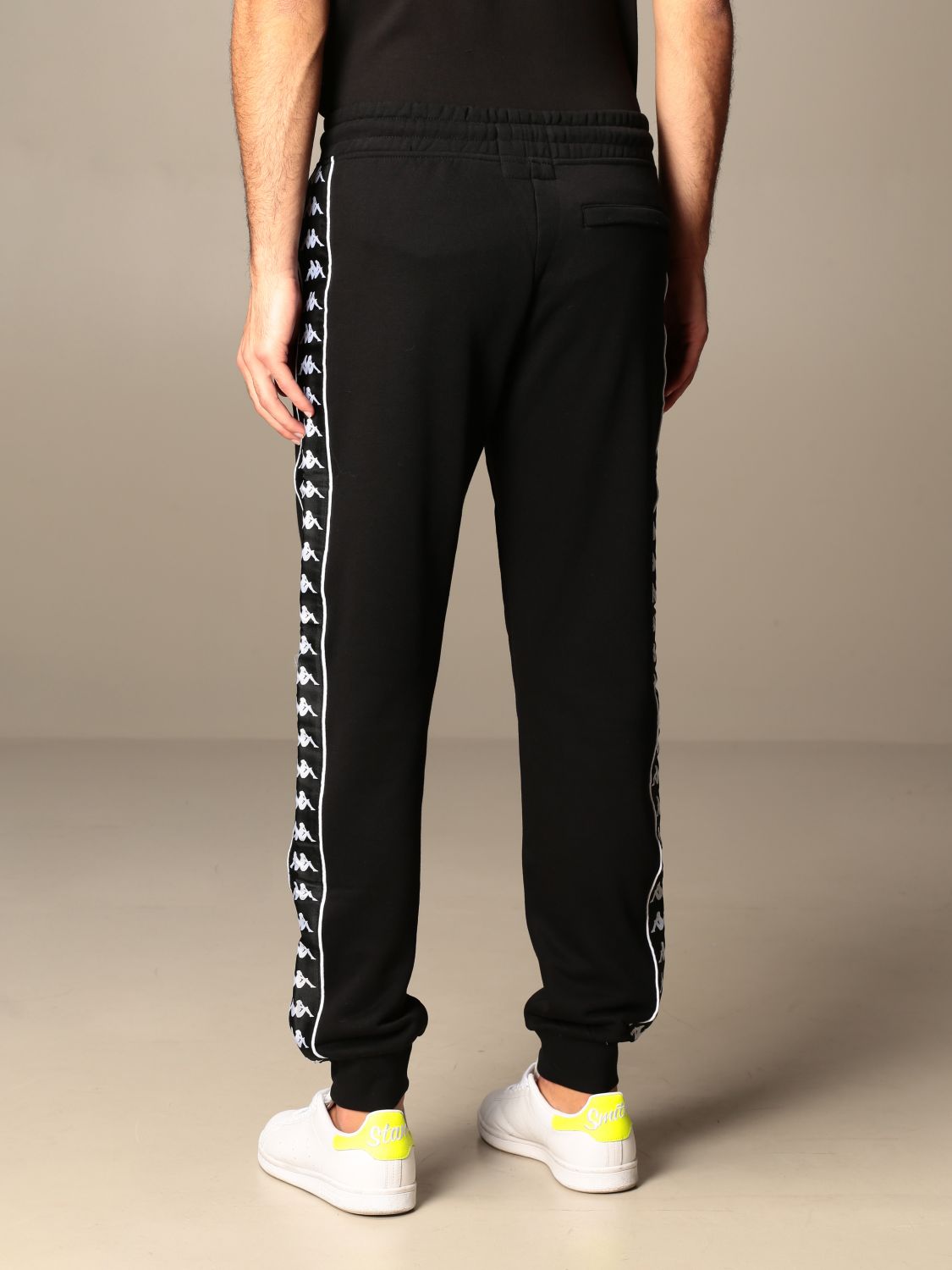 and interval helikopter KAPPA: jogging trousers with logoed bands - Black | Kappa pants 304KPN0  online at GIGLIO.COM