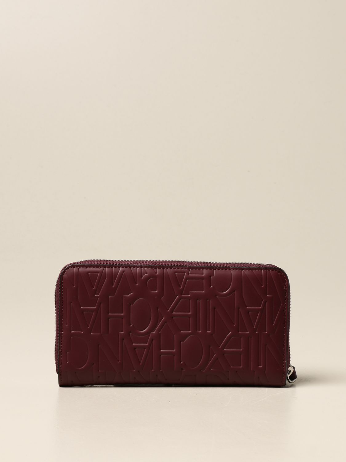 ARMANI EXCHANGE: wallet in synthetic leather with embossed logo