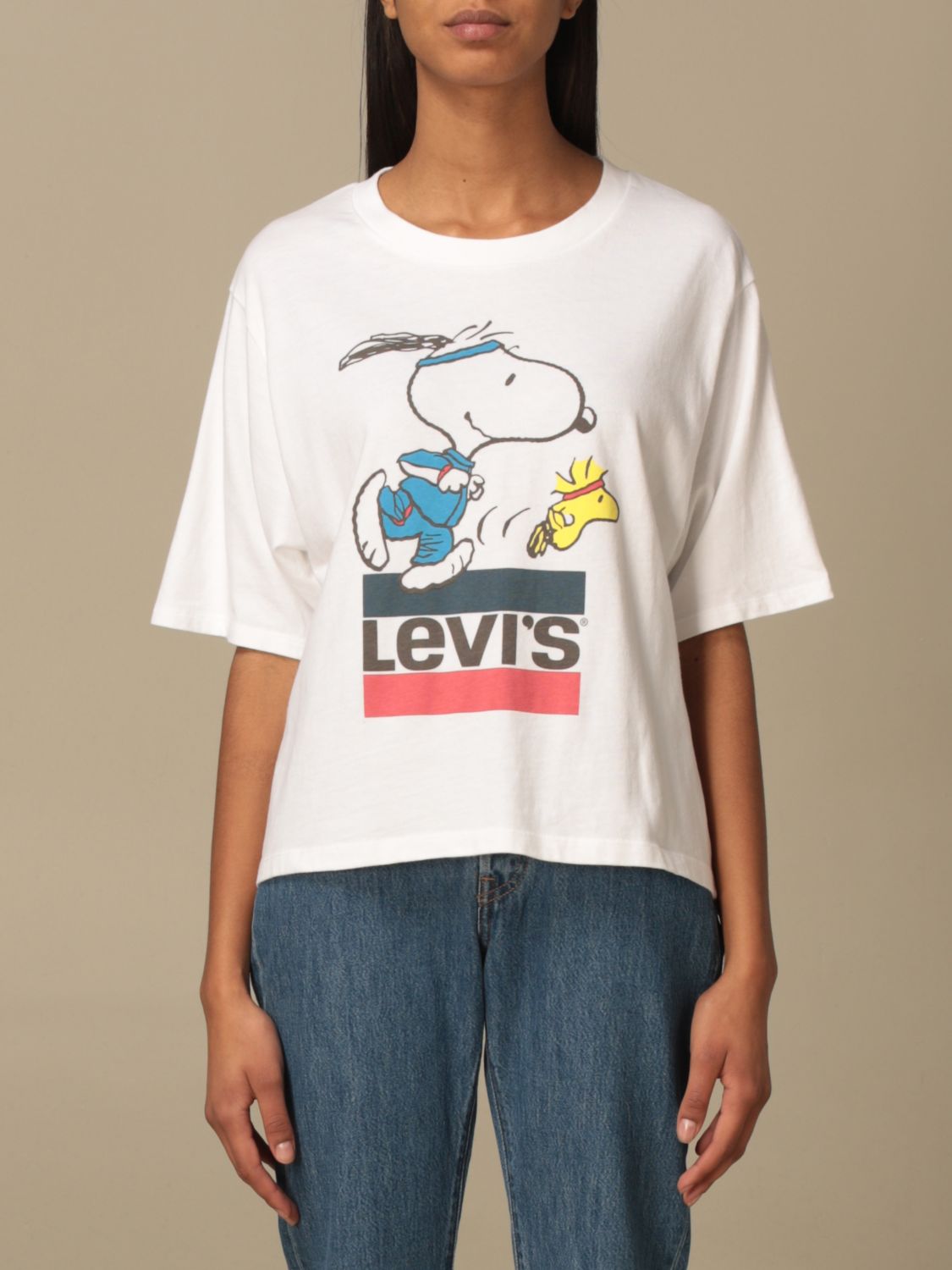levis white printed t shirt