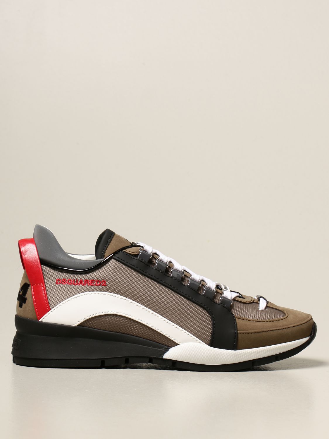 DSQUARED2: in nubuck nylon rubberized leather - Military Dsquared2 sneakers SNM0505 11702 online on GIGLIO.COM