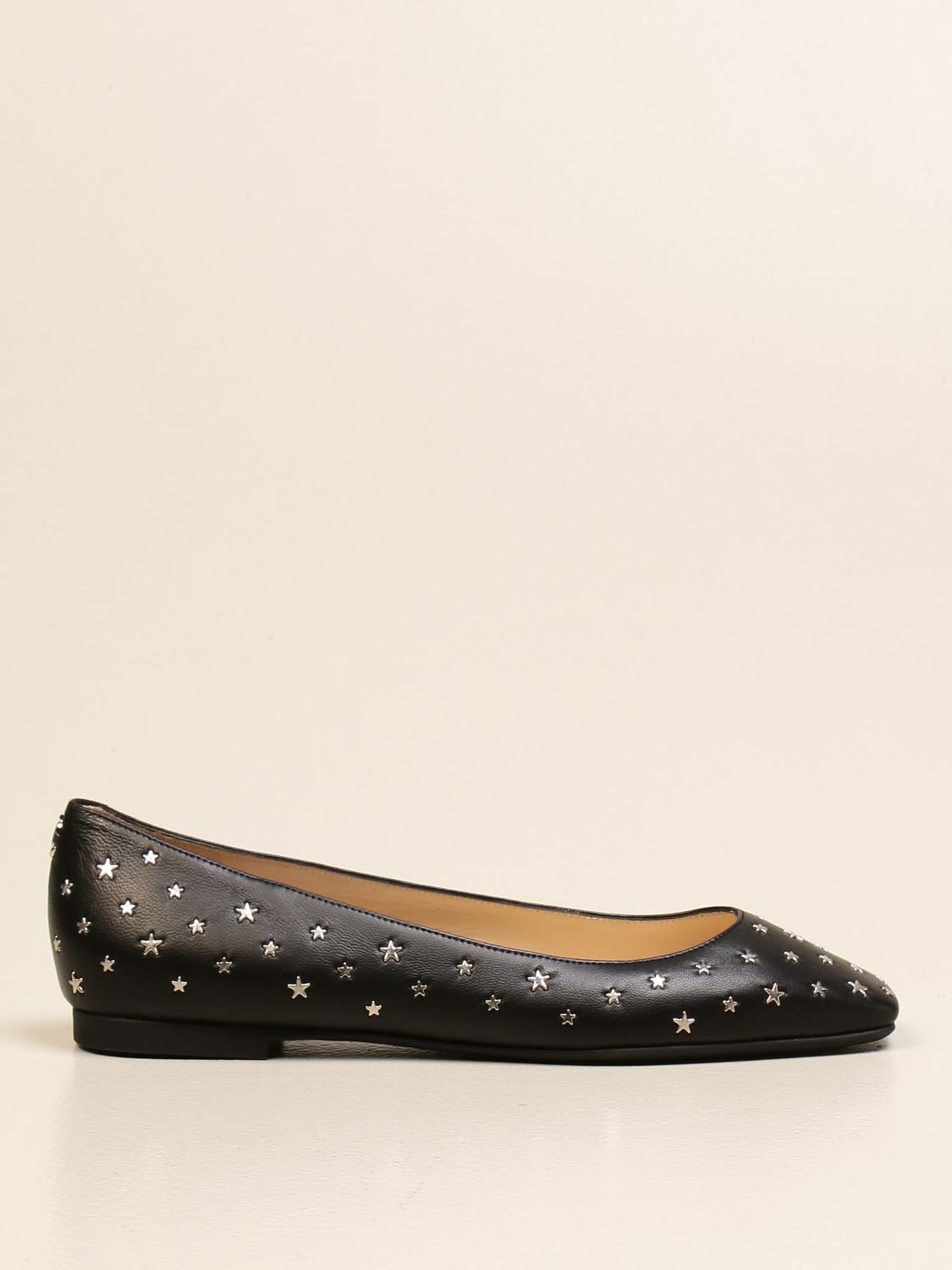 Jimmy Choo ballerina in leather with stars