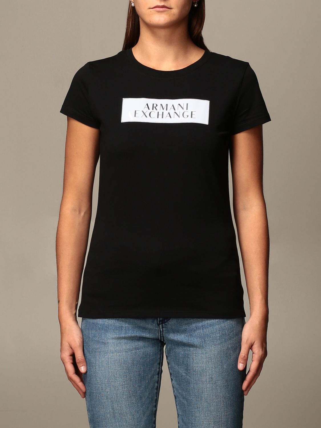 ARMANI EXCHANGE: t-shirt for women - Black | Armani Exchange t-shirt 6HYTAA  YJ73Z online on 