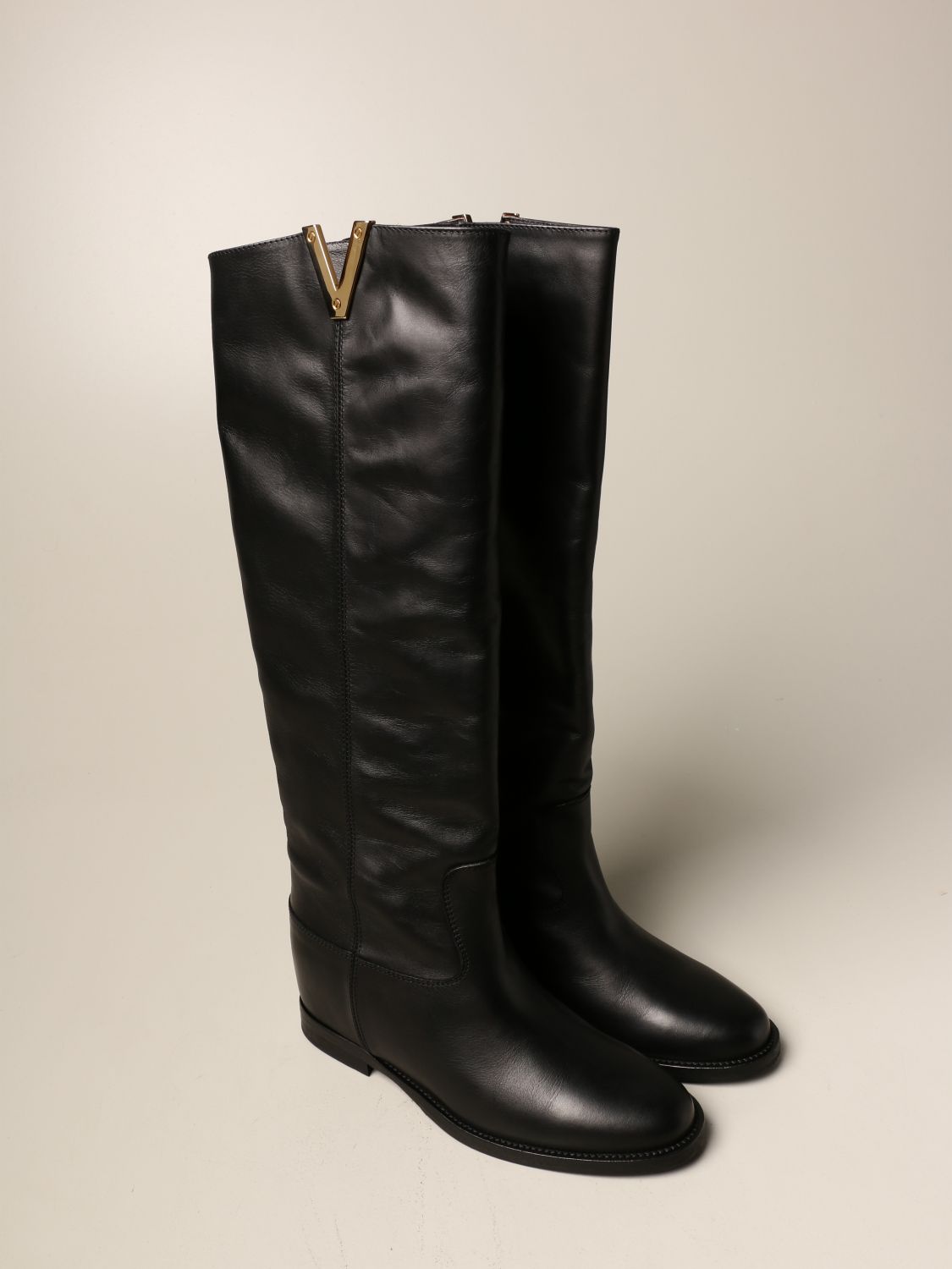 kousen omroeper ruilen VIA ROMA 15: Malibù boot in leather - Black | Via Roma 15 boots 2568 MALIBU  online on GIGLIO.COM