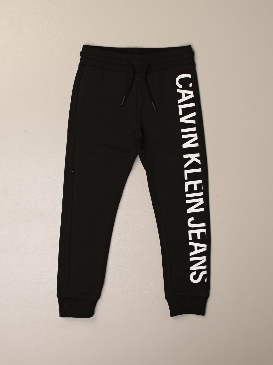 Calvin Klein Outlet: jogging trousers with logo - Black | Calvin Klein pants  IB0IB00674 online on 
