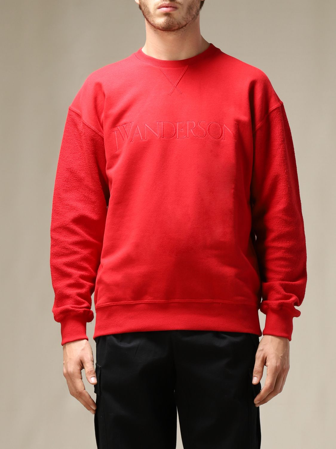 JW ANDERSON: crewneck sweatshirt with logo - Red | Jw Anderson ...
