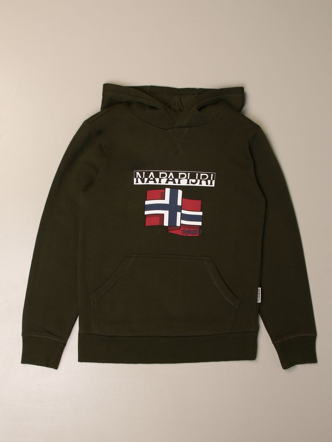 sofa Blijkbaar Weg NAPAPIJRI: sweatshirt with hood and logo - Green | Napapijri sweater  NP0A4EQ1 online on GIGLIO.COM