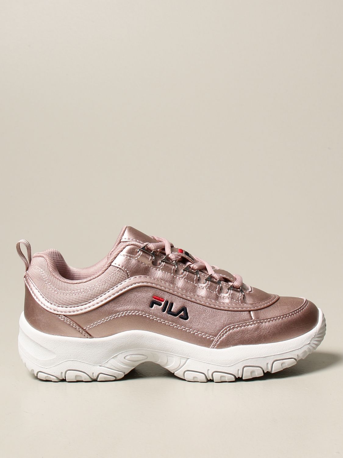 Outlet: sneakers in laminated synthetic leather - Pink | Fila shoes online on GIGLIO.COM