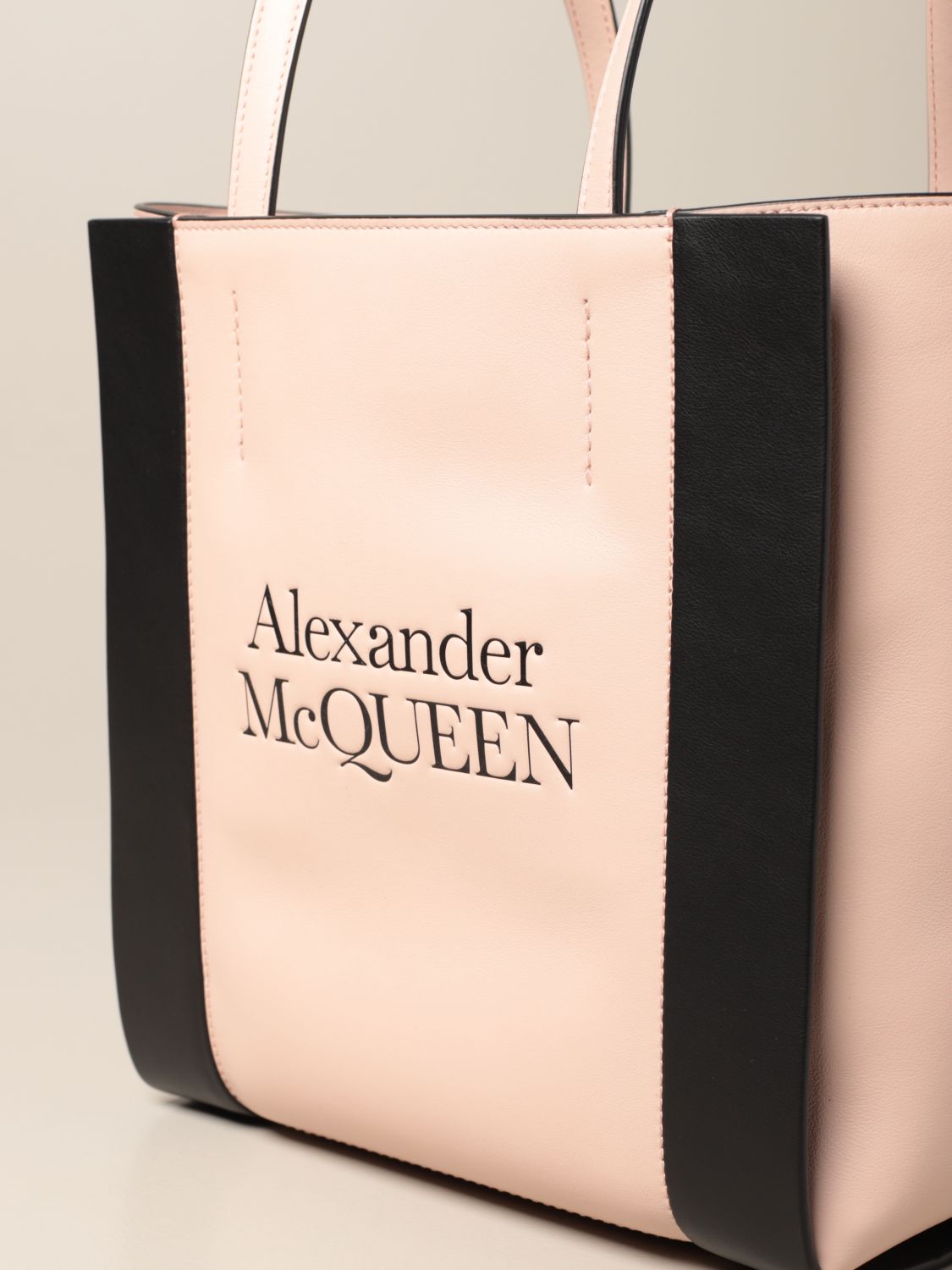 Alexander McQueen handbag in leather with logo