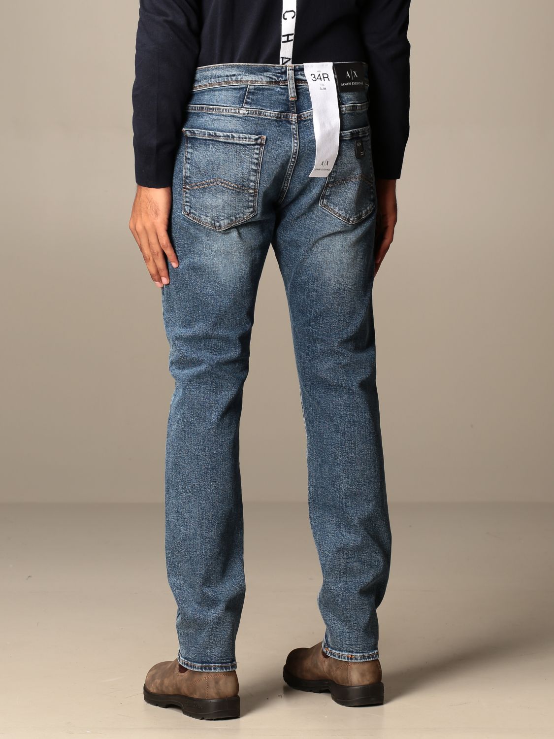 ARMANI EXCHANGE: jeans in used denim - Indigo | Jeans Armani Exchange 6HZJ13 Z5RRZ GIGLIO.COM