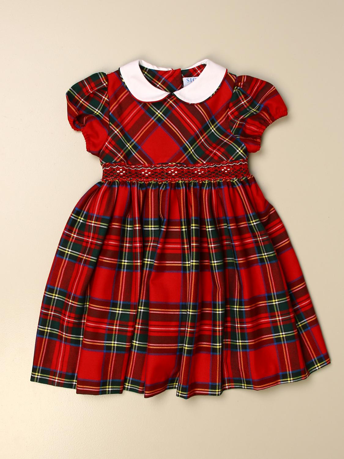 kids red tartan dress